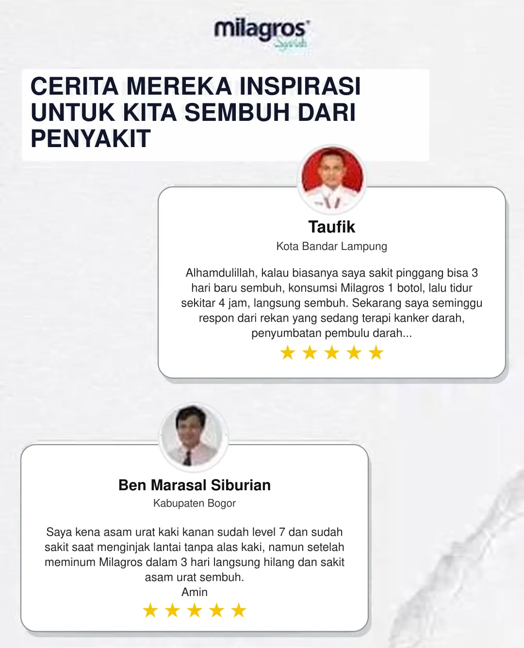 Testimoni asam urat Air Milagros
